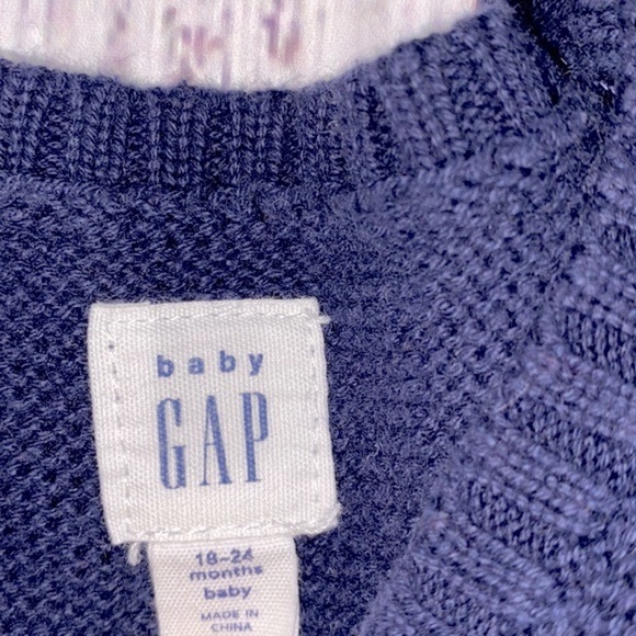 Baby Gap 18 to 24 months navy and white striped knit dress - Picture 3 of 5